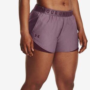 Under Armour Play Up Shorts 3.0 in Misty Purple/Dark Maroon Sz M‎ NEW